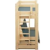 Letto a Castello con Divano Letto Carlos – Legno Massiccio di Pino + Materassi