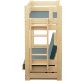 Bunk Bed with Sofa Bed Carlos – Solid Pine Wood + Mattresses