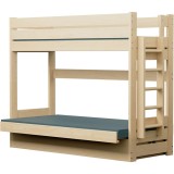 Bunk Bed with Sofa Bed Carlos – Solid Pine Wood + Mattresses