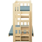 Bunk Bed with Sofa Bed Fabio – Solid Pine Wood + Mattresses