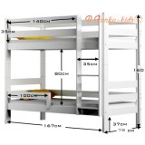 Solid wood bunk bed Casper