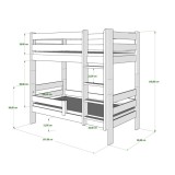 Letto a castello in legno massello Casper